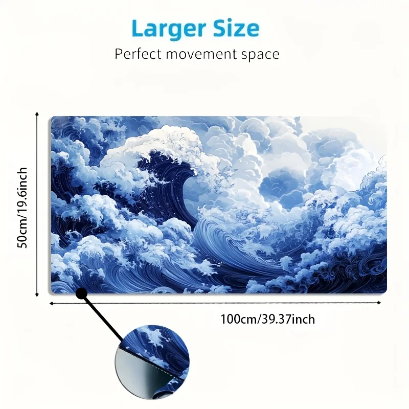 Minimal Desk Setup Mouse Pad Gaming Cloth Surface Non Slip Rubber Base PC Laptop Keyboard Desk Mat