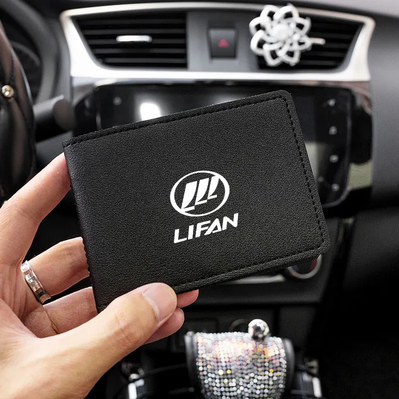 Auto Driver License Cover Unisex Formal Bag PU Leather Cover Credit Card Accessories For lifan solano x6050 650 Emblem 125CC 520