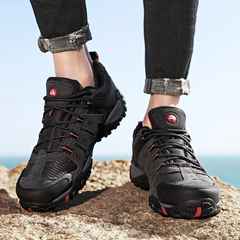 2024 męskie buty górskie zamszowe skórzane buty outdoorowe odporne na zużycie męskie Trekking polowanie taktyczne trampki Bota Masculina