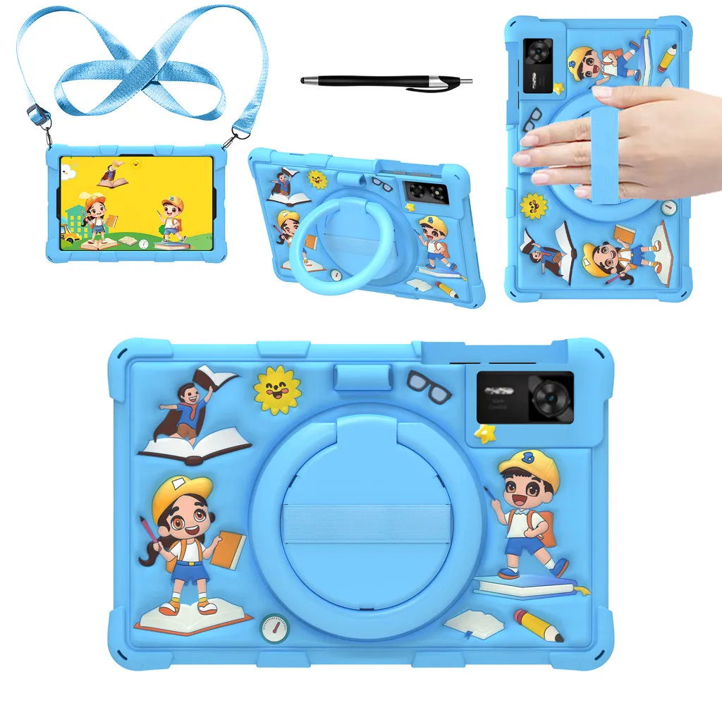 

360 ° Вращающийся чехол для Alldocube iPlay mini 3 Ultra, 8,8 дюйма, с ручкой, плечевым ремнем, детский чехол с мультяшным рисунком