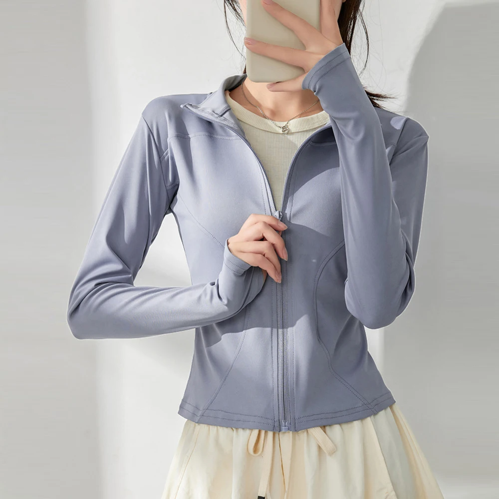 

Тонкая эластичная куртка для бега, женские спортивные куртки, топ для современных танцев, йоги, женское белое, черное спортивное пальто, рубашки, женская одежда