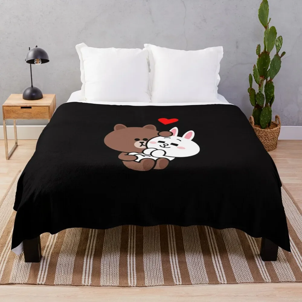 

Brown bear cony bunny rabbit love me tender Classic T-Shirt Throw Blanket Luxury Thicken manga Shaggy Blankets