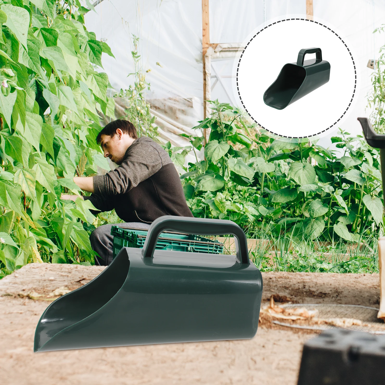 مغرفة تربة الحديقة المتينة، مجرفة متعددة الوظائف، أداة بستنة صغيرة، مجرفة بونساي، مادة بلاستيكية، سطح أملس، سهلة الاستخدام