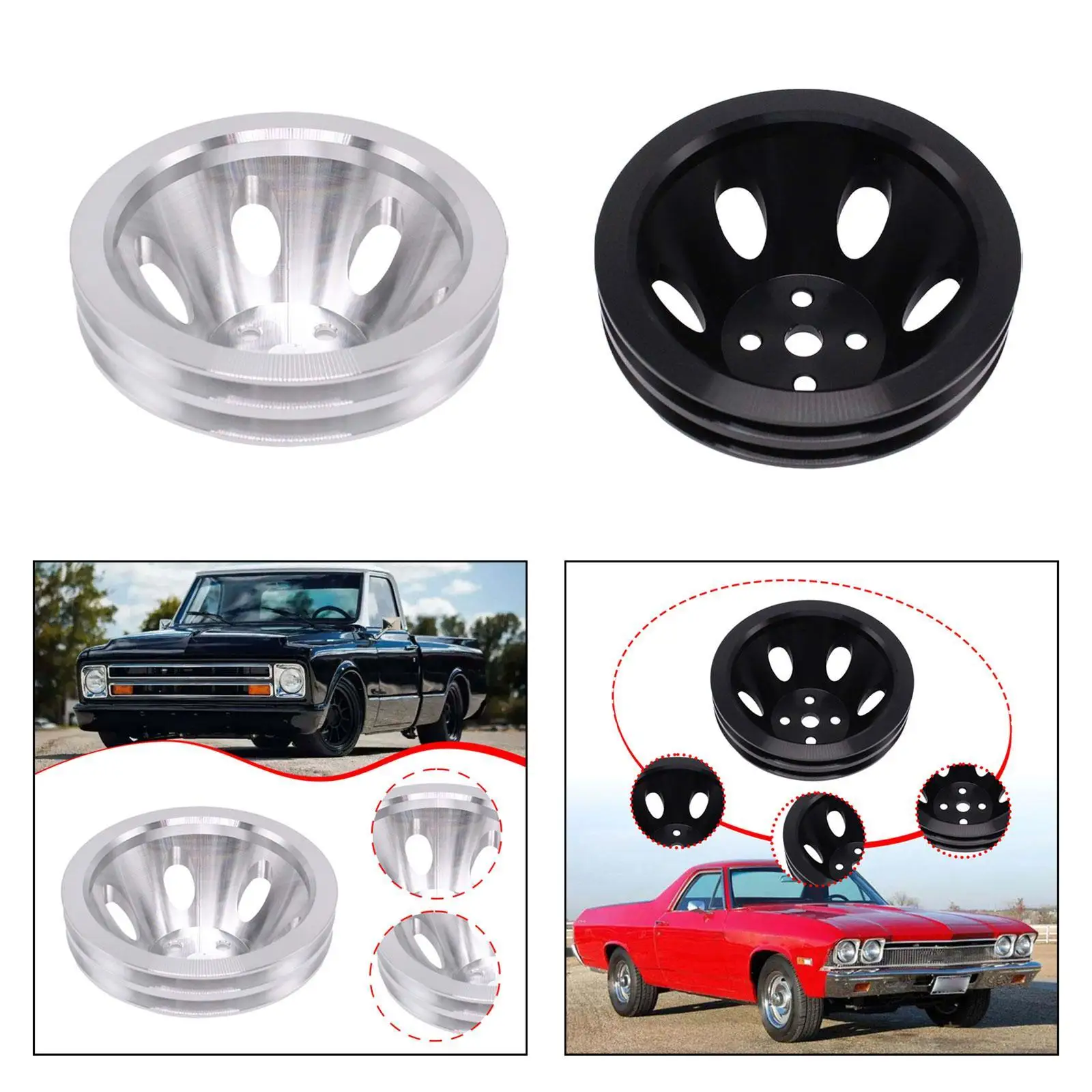 

Короткий шкив водяного насоса, двойная канавка, алюминий, замена, аксессуары 5/8 гладкий