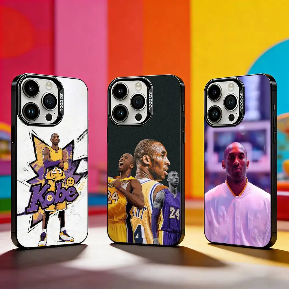 

Basketball K-Kobe B-Bryant 24 Phone Case For iPhone 17,16,15,14,13,12,11 Plus,Pro Max,XS,Colored silver phone case