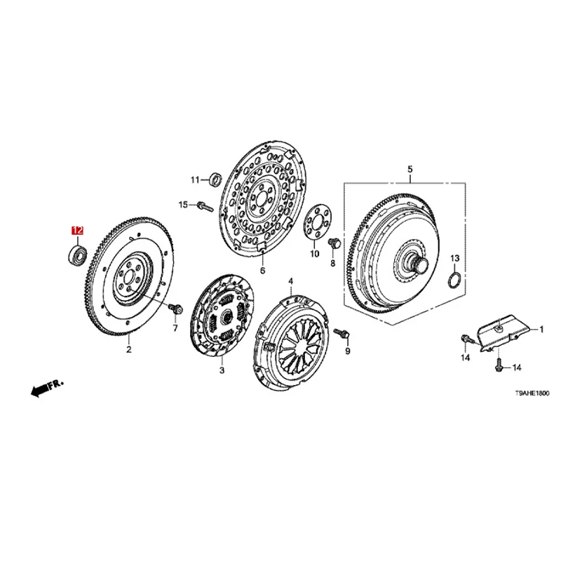 Ho nd a محرك القابض/محول عزم الدوران الهيدروليكي كروي 5 91006PWA008/91006-PWA-008/91006 PWA 008 #2