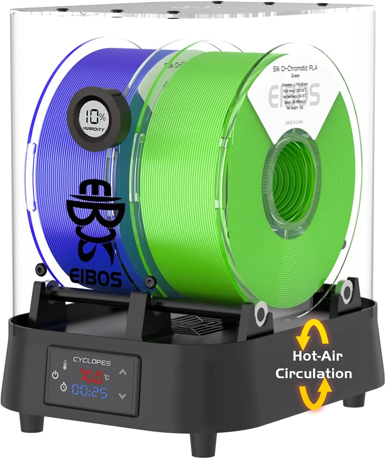^For [Official]3D Printer Filament Dryer Cyclopes with Fan, Filament Dry Box 2 Rolls with Adjustable Temp Max 70℃, Humidity Sens