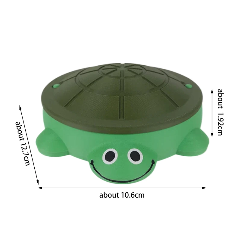 Caja de arena portátil para tortuga, juguete de playa para niños, bonito lavabo de arena de plástico con forma de tortuga verde, se puede utilizar para sujetar arena sin herramientas