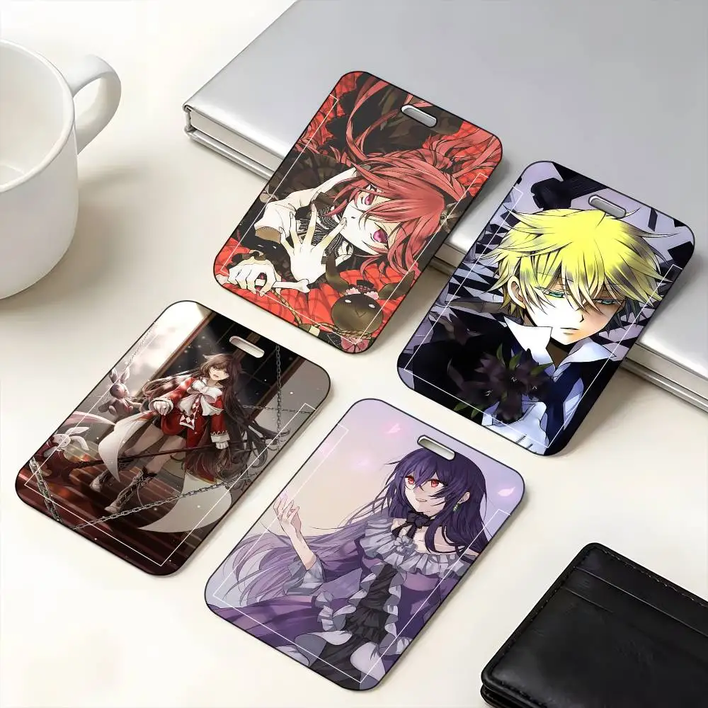1 Stück Pandora Hearts Karikatur-Ausweishülle, Schutzhülle für Schulkarten, Zugangskarten, ID-Karten, Bus- und Essenskarten, Easy Push