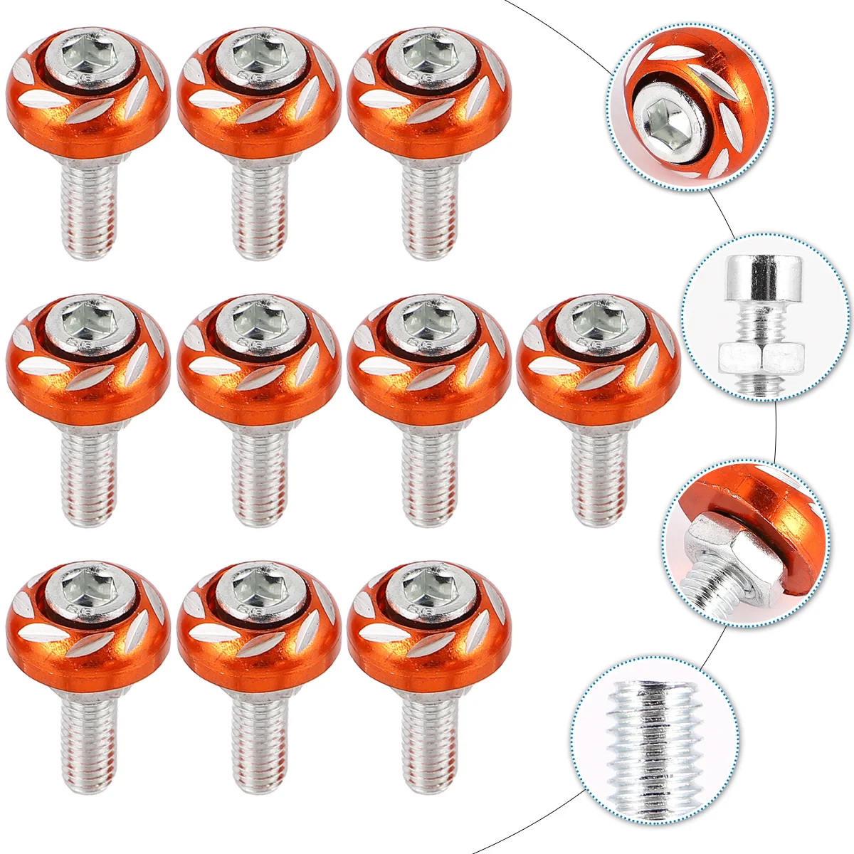 

20pcs 6Mm License Plate Screw Aluminum Alloy Colorful Decorative Fasteners For Motorbike Motorcycle Modified Parts