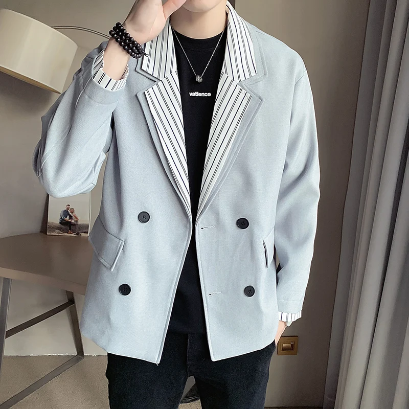 High Quality Blazer Men's Korean Trend Youth Fashion Elegant Fashion High-level Simple Student Daily Casual Loose Suit Jacket