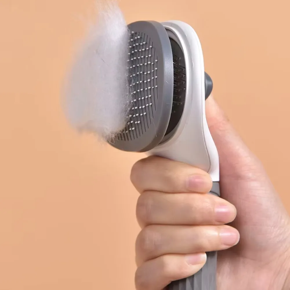 Cepillo y masajeador suave para el cuidado  mascotas para perros y gatos |   Herramienta  shedding sin estrés con botón autolimp