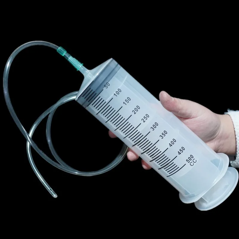 500ml Large Syringe With10M Tube, Blunt Needle, Sterile Individual Sealed, Plastic Garden Syringe for Liquid, Oil, Watering Plan