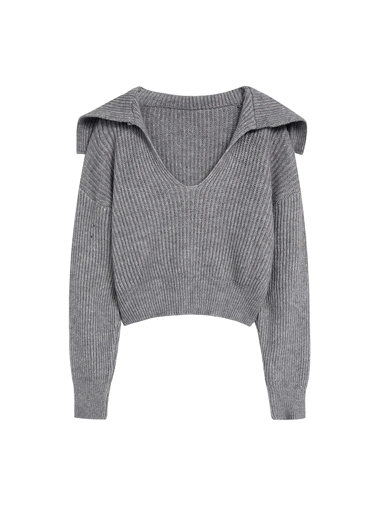 Fashion Simple Classical Cashmere Top Vintage O-Neck Long Sleeve Casual Simple Pullovers Women Chic Knitted Sweater Streetwear