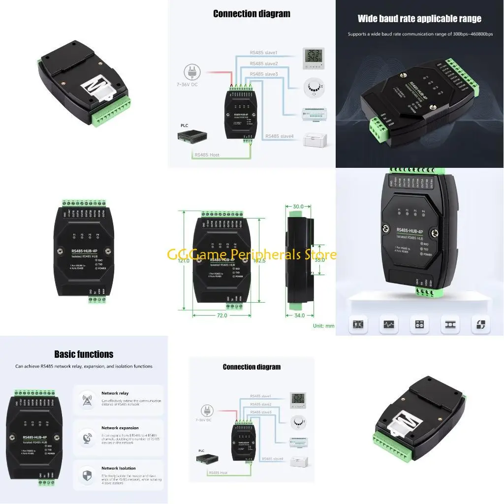 

U55B Rapid RS485 Center 4 Port Divider Commercial ABS Pen for Stable Connection
