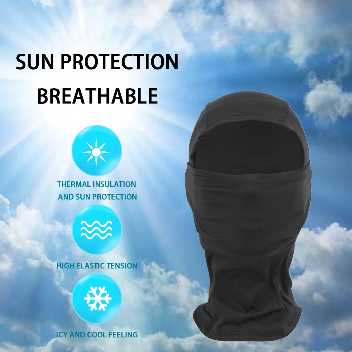 1pc Windproof Sun-Protective Cold-Resistant Face Mask - All-Season, Unisex, Reusable