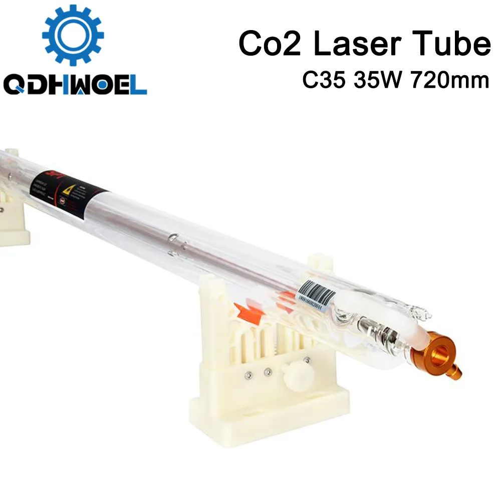 QDHWOEL 40W Co2 Laser Upgraded Metal Head Tube 700MM Glass Pipe Lamp for CO2 Laser Engraving Cutting Machine