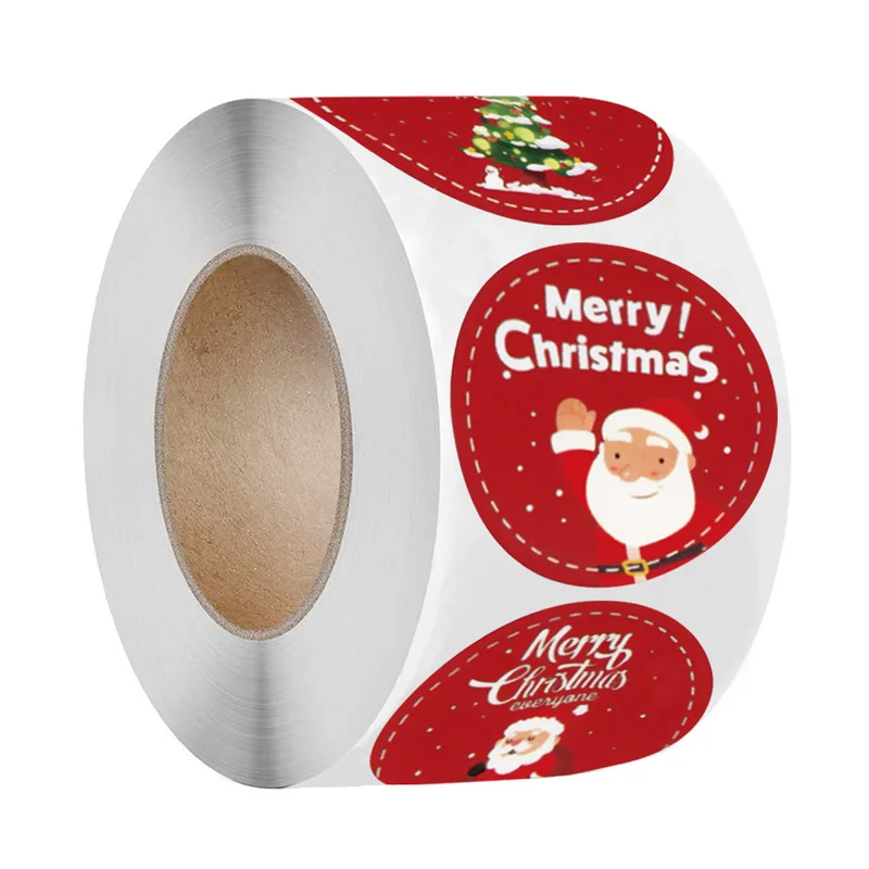 500Paste/Roll wholesale Christmas holiday blessing thank you sealing stickers decorative gift box series adhesive stickers