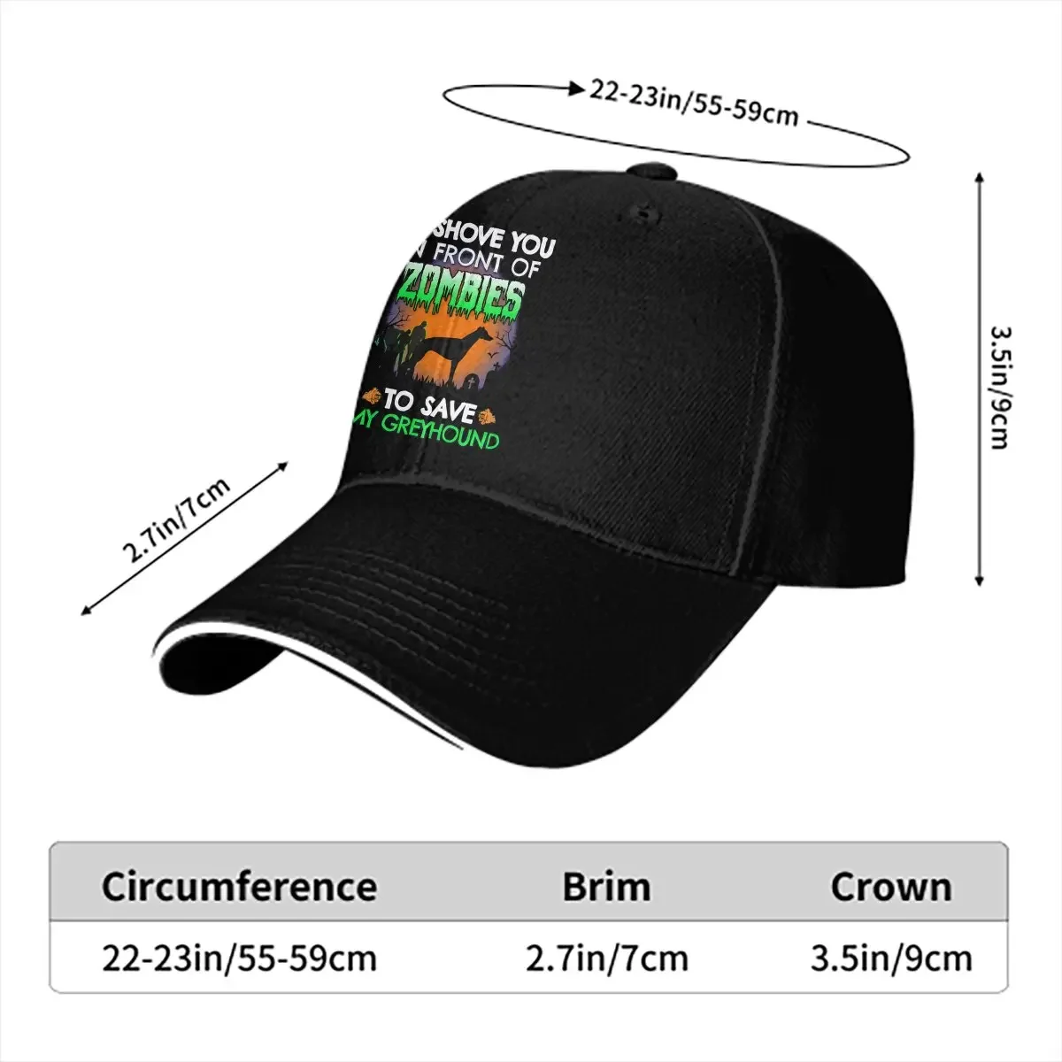 Greyhound Shove Halloween Dog Baseball Caps Peaked Cap Greyhound Sun Shade Hats for Men Women