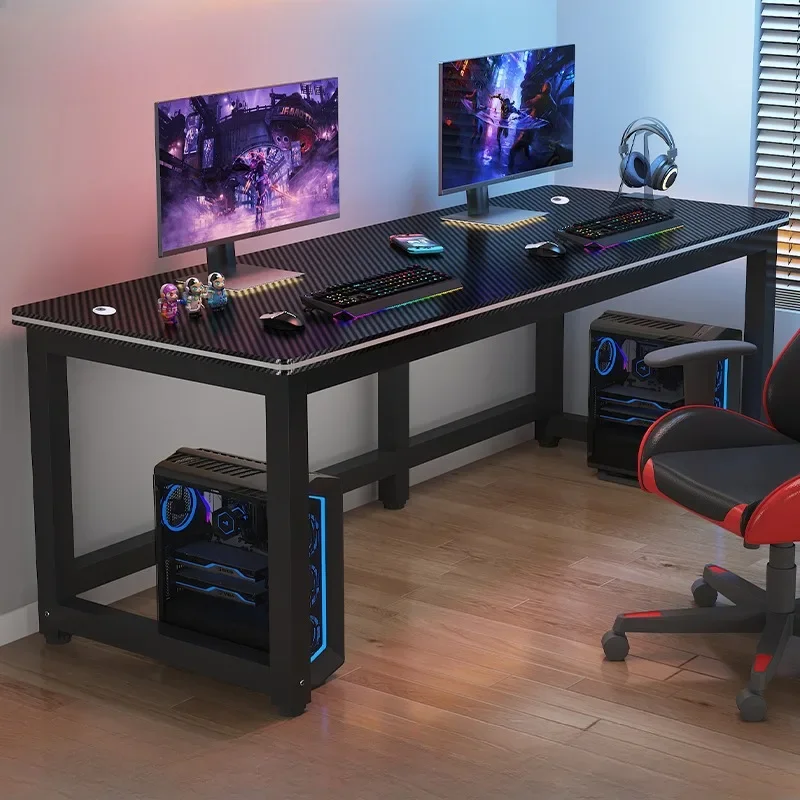 Double Computer Gaming Desk Home Sedentary Study Desk Carbon Fiber Simple Office Reading Table Room Desks Escritorio Furniture