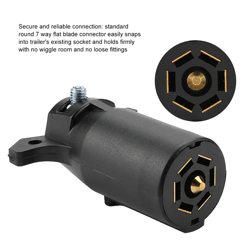 Wiring Harness 7 Pin Round Trailer Towbar Plug 12V US Tow Plug Towing Plug Adapter Trailer Plug Connector Trailer Side