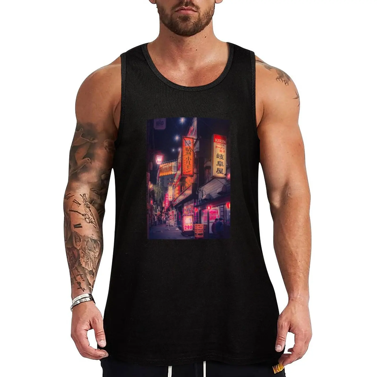 Yoasobi (2021 Edit) - Japan Night Photo Classic Tank Top sleeveless shirt man man vest men clothings Men's t-shirts