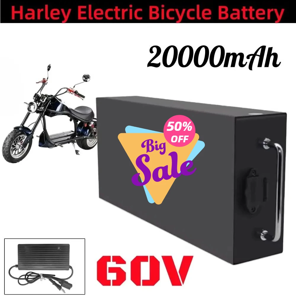 

Для аккумулятора Harley 60 В 20 Ач 18650 литиевая батарея оригинальная для мотоцикла электронного скутера 2000 Вт с BMS + зарядное устройство