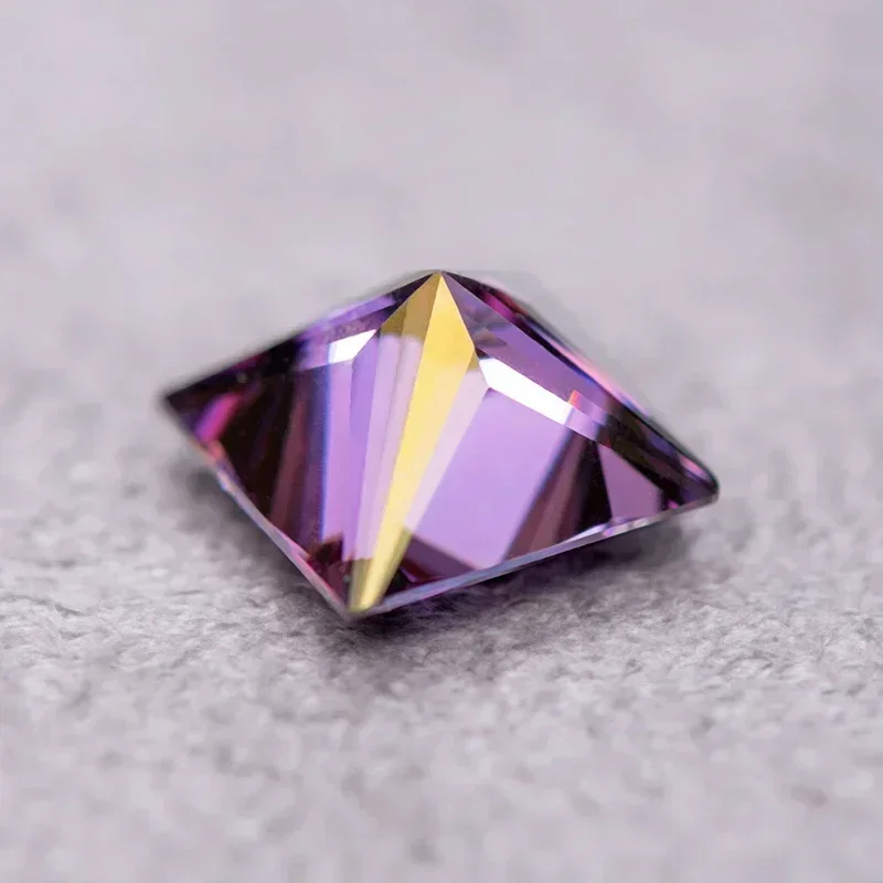 Moissanite princesa corte imperial roxo cor vvs1 com certificado gra para contas encantos jóias fazendo pulseira anéis materiais