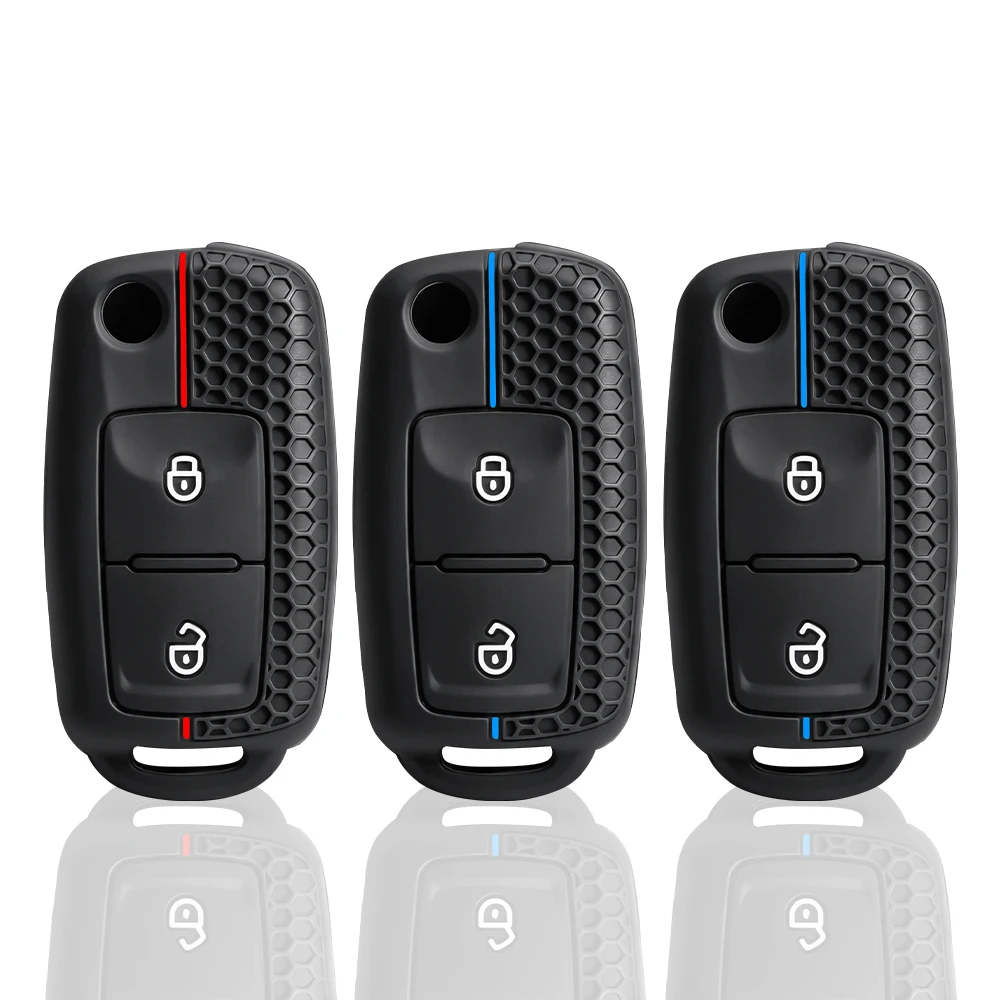 For VW Volkswagen Jetta Passat Polo Bora Golf 4 5 6 Touran Caravelle Skoda Fabia Ligier Octavia Seat Toledo Car Key Case Cover