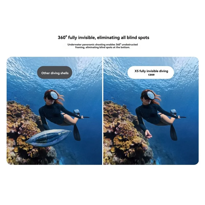 

Latest For Insta360 X5 Invisible Dive Case 60M Waterproof Durable Protection Accessory For Insta 360 X5 Camera