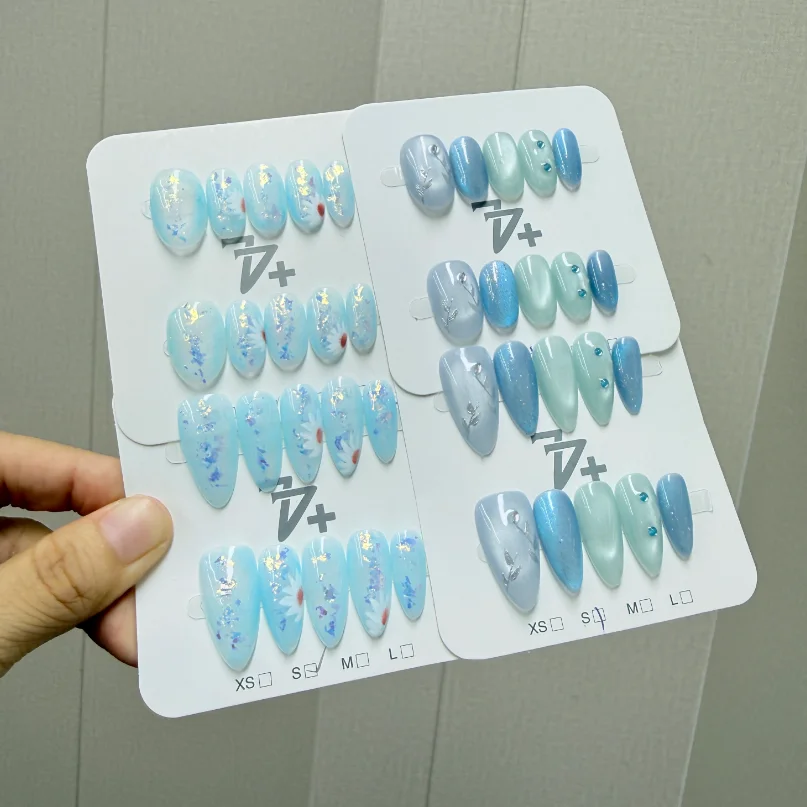 Women Handcrafted Fake Nails Mixed Designs Random Shipment Detachable Wearable Nails Salon Nail Art Decoration