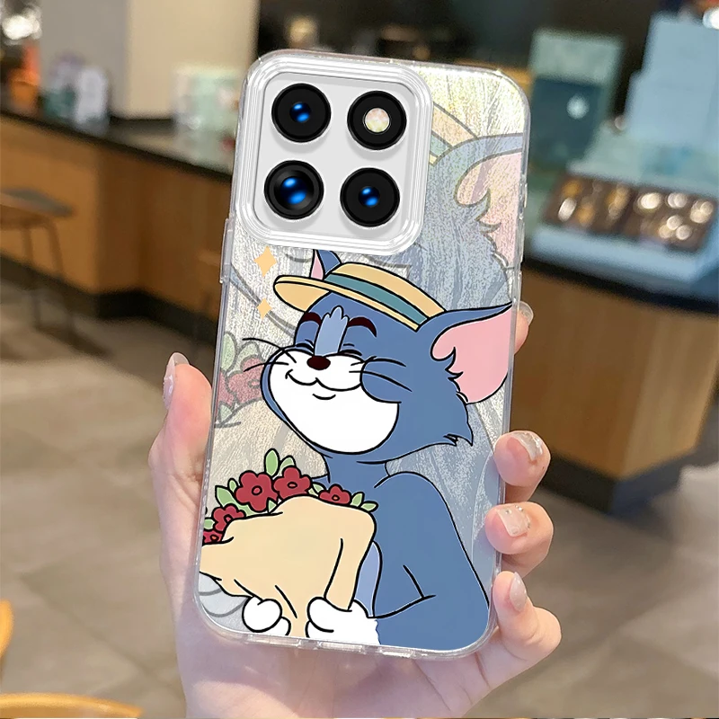 Cartoon Tom En Jerry Jerry Garen Gradiënt Telefoon Hoesje Voor Xiaomi Poco X6 X 3 F 6 M4 Pro C 61 13T 11 Lite Schokbestendige Matte Hoes