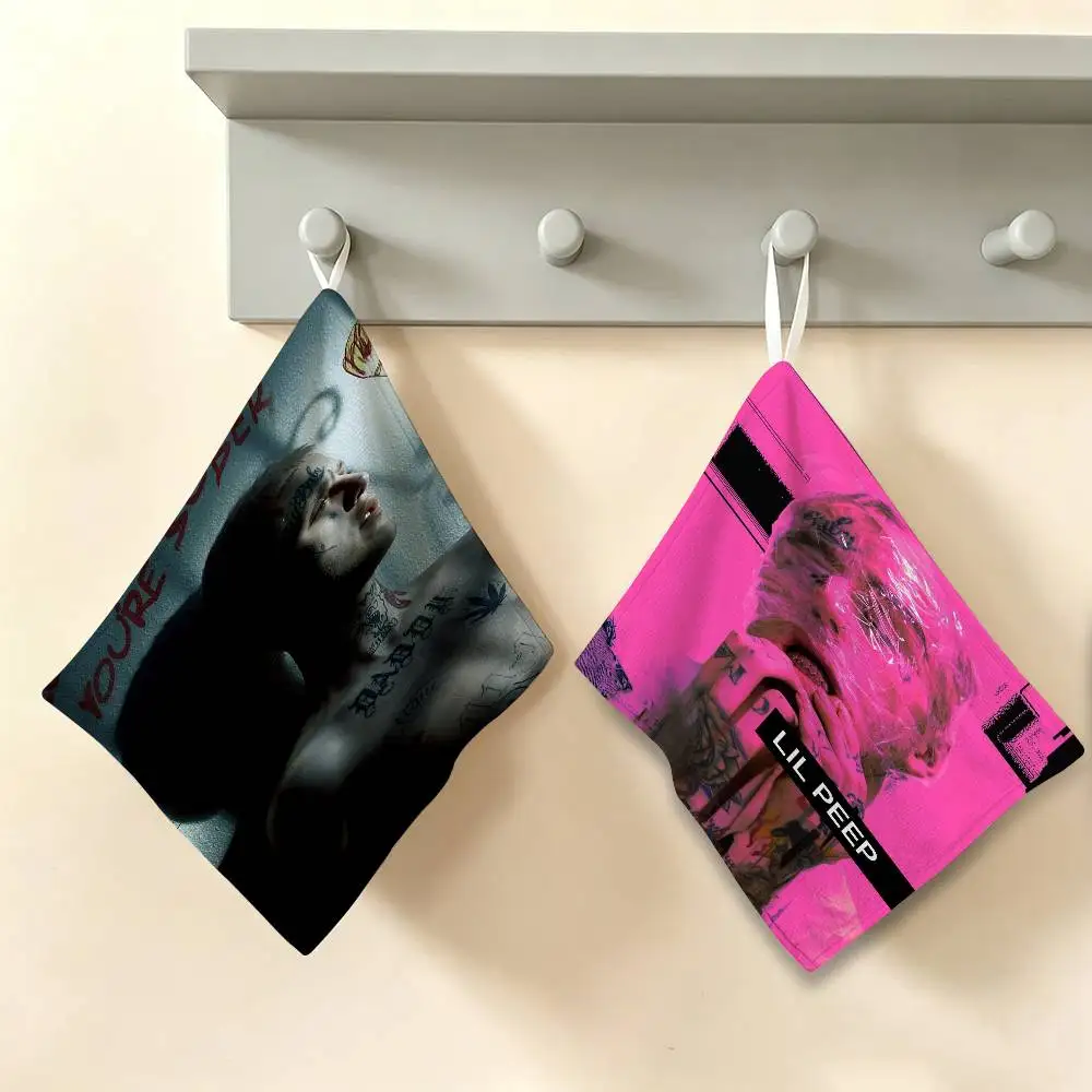Hip Hop Rapper Lil P-Peep Hanging Polyester Cotton Towel, Reusable Hand Wiping Cloth, Wear Resistant for Home Kitchen Sink
