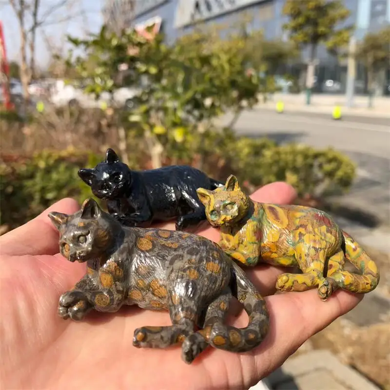 

7-сантиметровая фигурка кошки из натурального кварца, полированный целебный камень, минеральный декор для дома