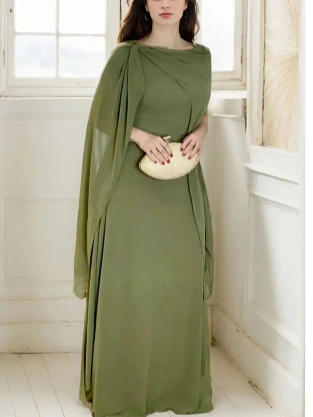 

Fashions Sheath Prom Evening Dress Sleeveless Ruched Chiffon Scoop Neck Floor-Length Wedding Guest Dress 2025 free customized