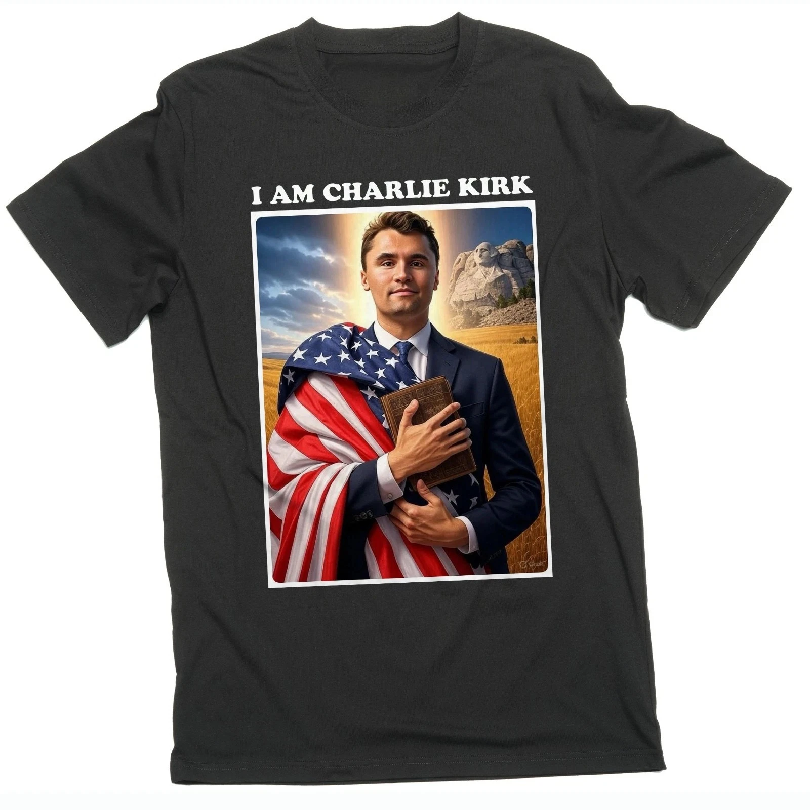 

I Am Charlie Kirk Patriotic USA Christian Jesus Printed Design T Shirt Comfortable and Breathable Soft Fashionable Men Clothing