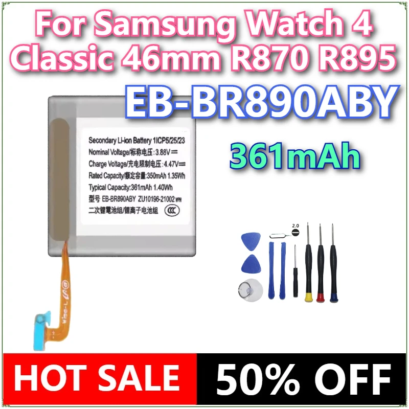

Brand New EB-BR890ABY 361mAh Watch Battery For Samsung Watch 4 Classic 46mm R870 R895 + tools