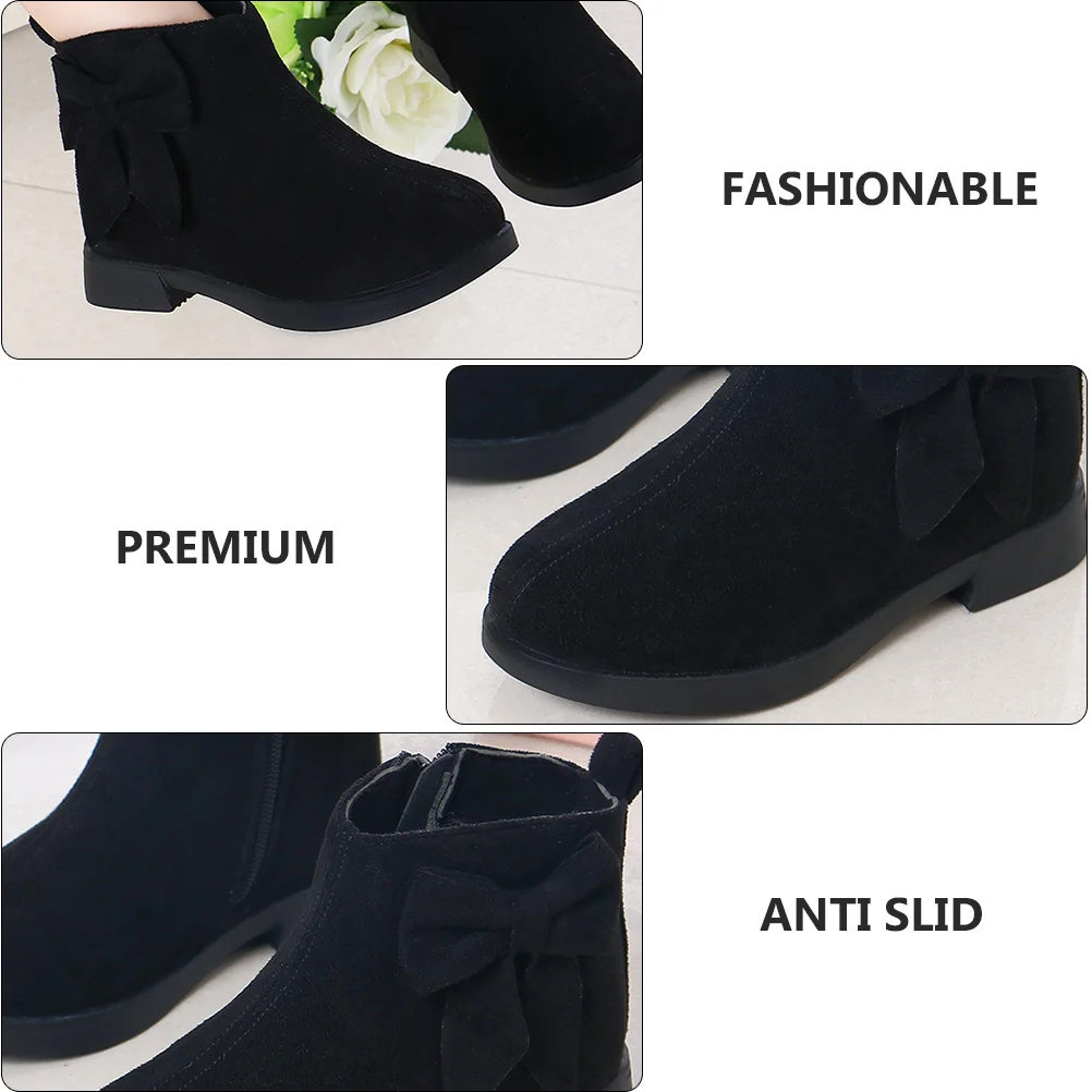 

1Pair Girls Bow-Knot Ankle Short Boots Comfortable Warm Autumn Winter Shoes Casual Children Shoes Girls Booties