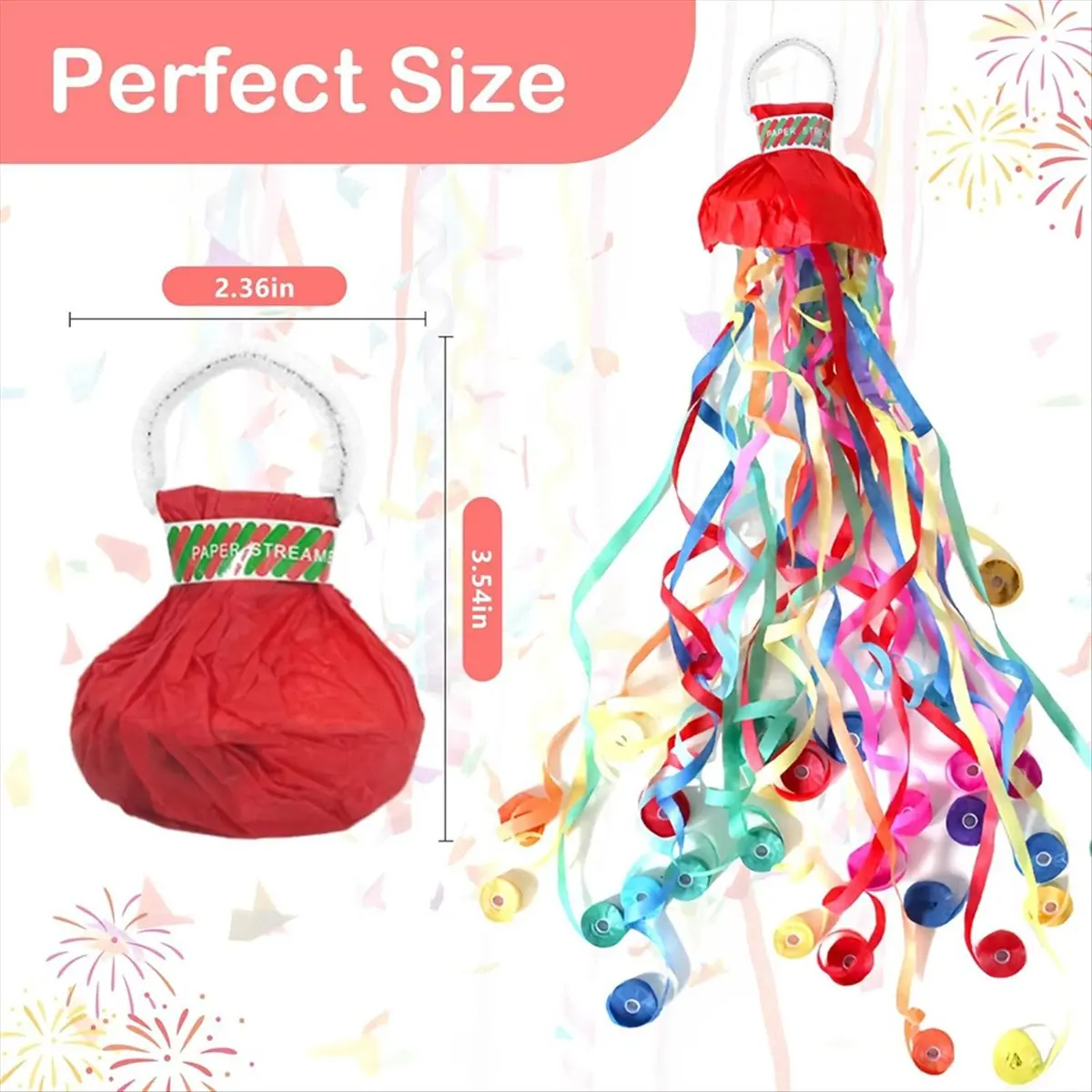2026 NEW 10Pack Streamers Popper Hand Throw Streamers No Mess Confetti Magic Paper Cracker for Celebration Birthday Propose
