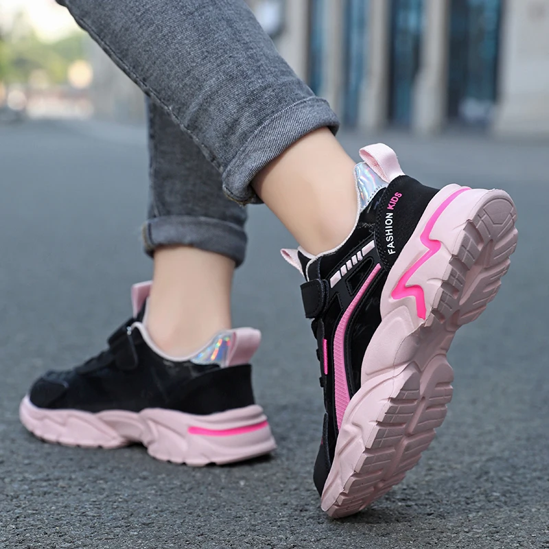 Mädchen-Turnschuhe, modisch, rutschfest, lässig, flach, Laufschuhe für Schüler, Kinder, Outdoor-Sport, Wanderschuhe, Größe 28–39 – Detail 10