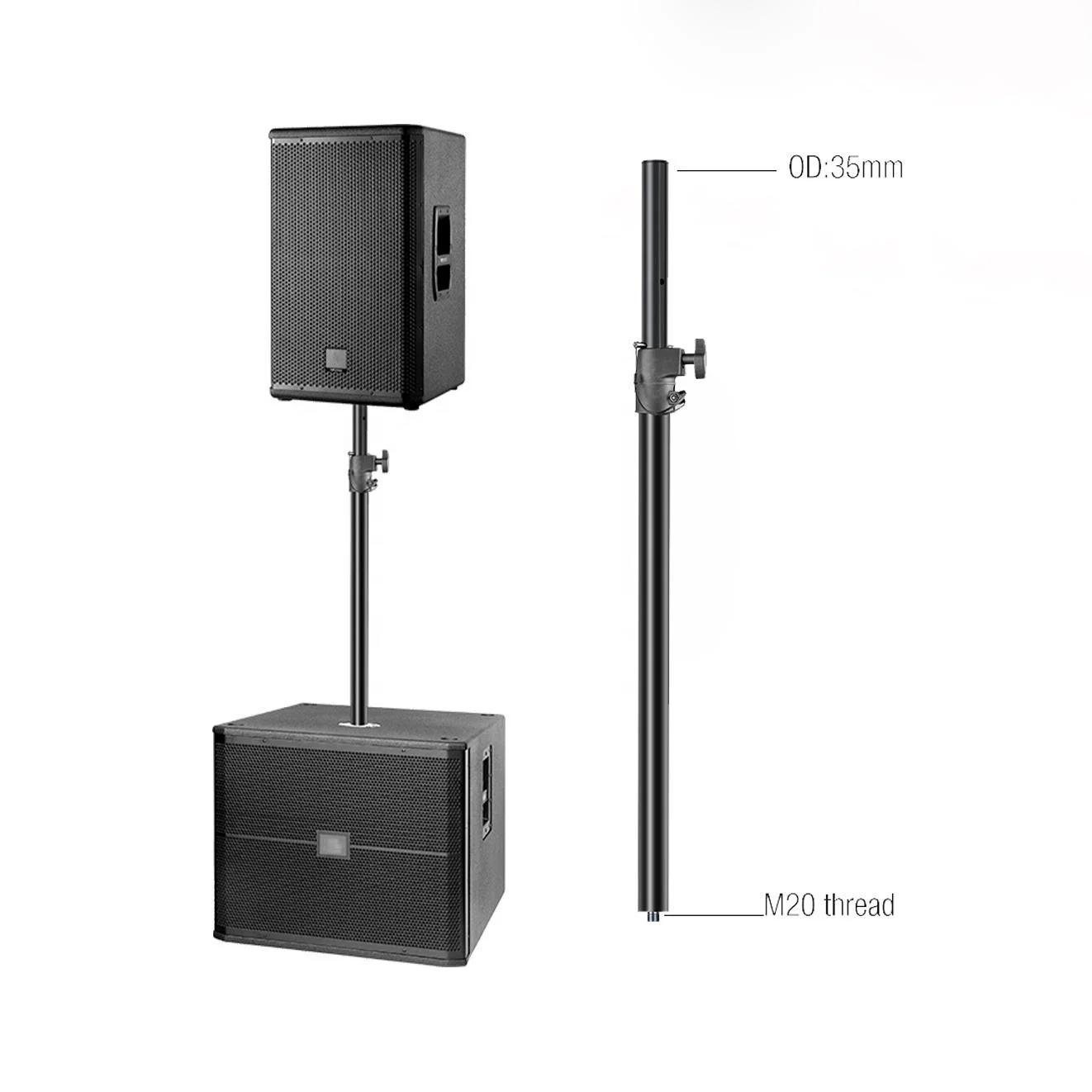 Yinyu SSA020 Height Adjustable Speaker Pole 0.8-1.4m for Subwoofer & Stage