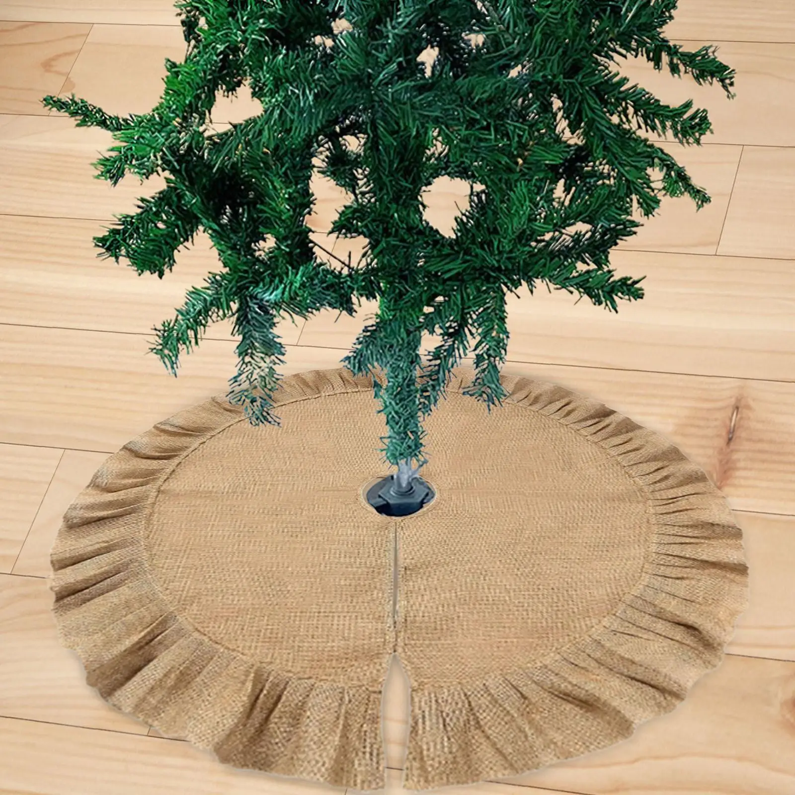 

Юбка в виде рождественской елки, круглый хлопковый льняной коврик, праздничный декор для праздничной вечеринки, украшение для домашней комнаты