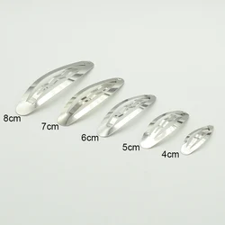 30-100PCS 3cm 4cm 5cm 6cm 7cm 8cm Silver Oval Metal  Snap Hair Clips Plain Hairpins For Handmade Hair Accessories