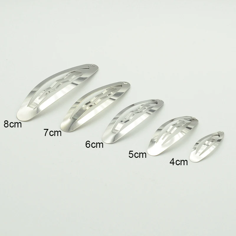 30-100 szt. 3cm 4cm 5cm 6cm 7cm 8cm srebrne owalne zatrzask metalowy spinki do włosów zwykłe spinki do włosów do ręcznie robionych akcesoriów do włosów