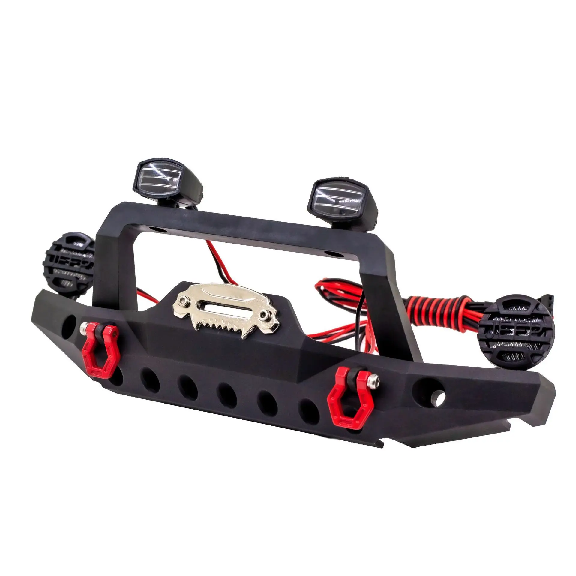 Metal Front Rear Bumper with Car light for 1/10 RC Crawler Traxxas TRX4 TRX-4 Axial SCX10 SCX10 II iii 90046 90047