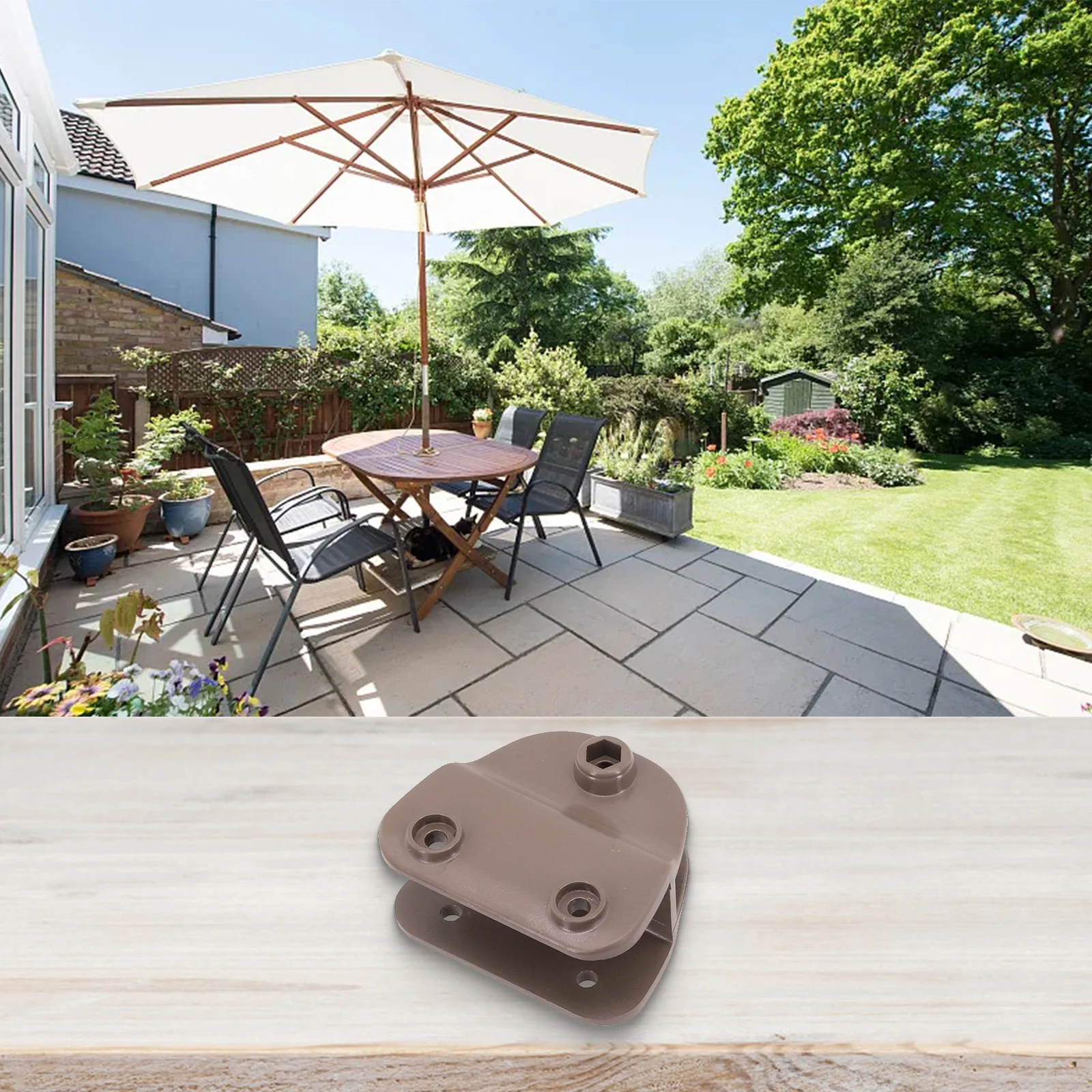 Garden Umbrella Holder Heavy-Duty Stand Backyards Terraces Black Accommodates Various Sizes Long-Lasting Durability