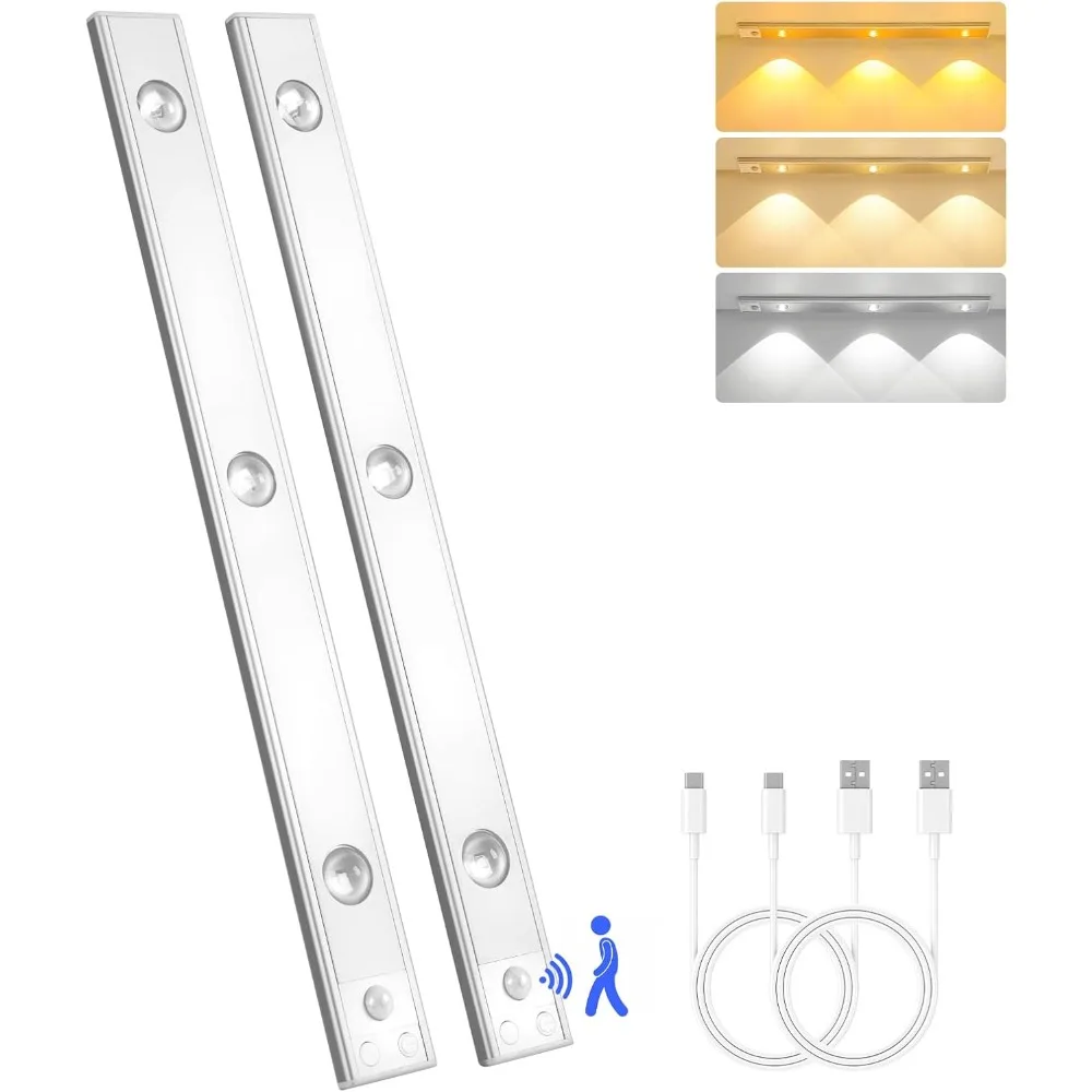 

Диммируемая светодиодная подсветка для шкафов с датчиком движения, USB-перезаряжаемая, для витрин и винных шкафов