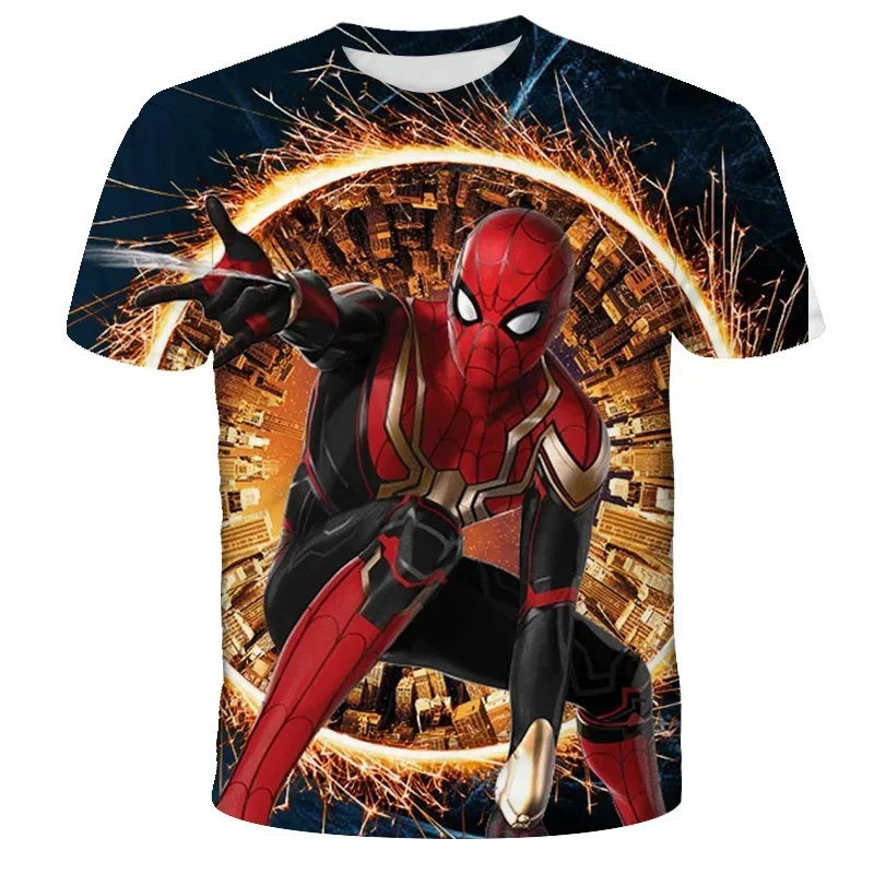 Fashion Hip Hop 3D Print Spiderman Avengers T Shirt Summer New Kids Adults Casual T-shirt Children Boys Cartoon Tshirt Clothing