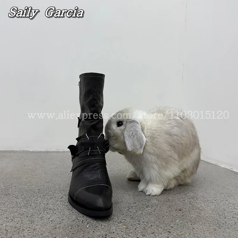 Mules Snadal à enfiler à talons étranges plissés solides pour femmes, escarpins décontractés, Parker carré, chaussures sexy, nouvelle mode, automne