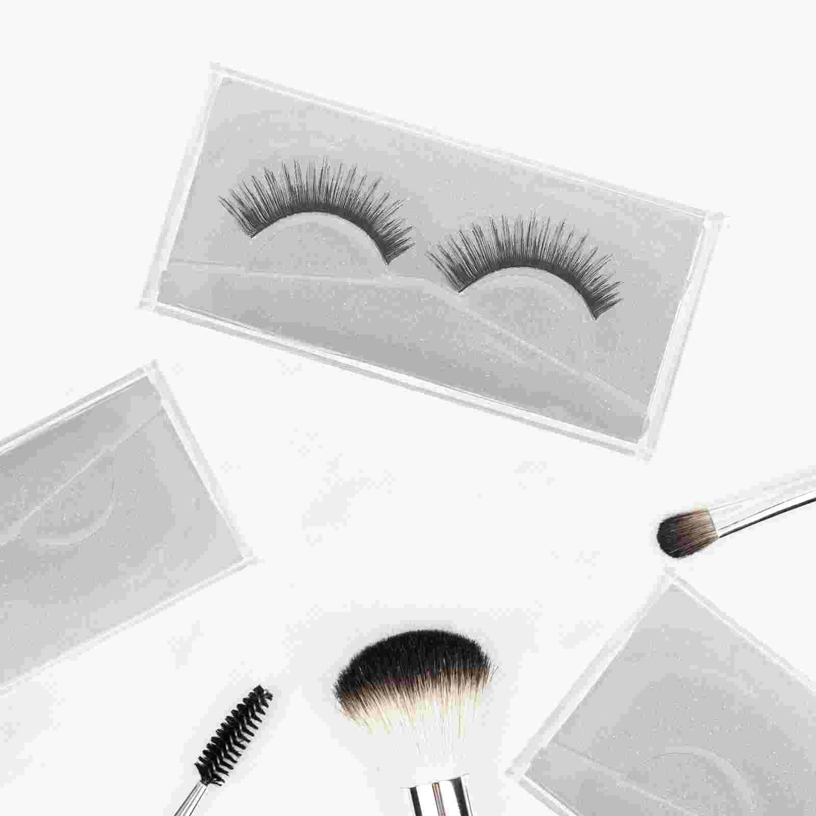 6 Pcs Transparent Eyelash Box Easy Plastic Fake Eyelashes False Empty Organizer